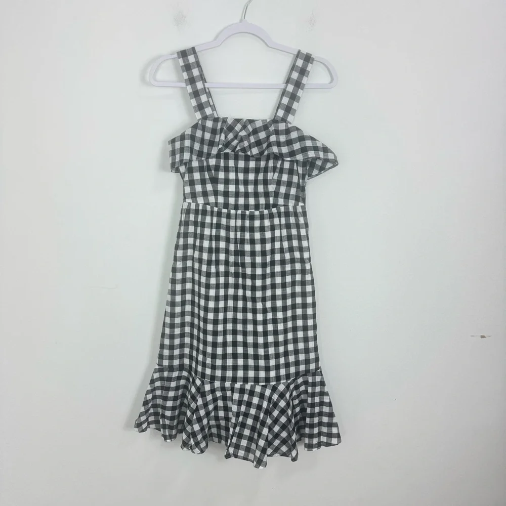 J.Crew NWOT Women’s Midi Gingham Dress SZ 00 - Picture 3 of 9